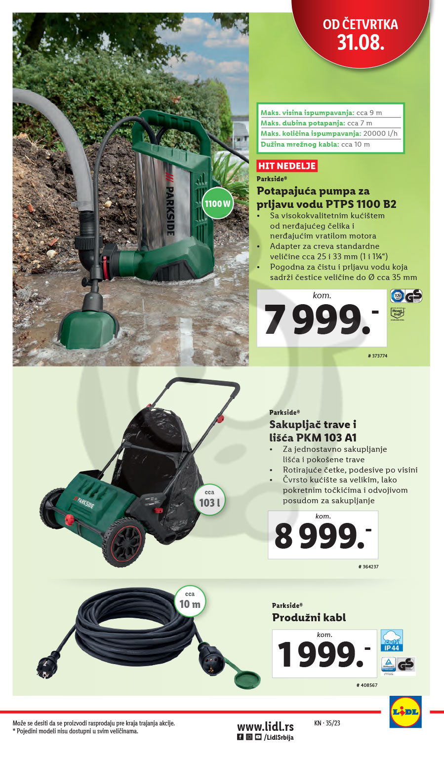 LIDL SRBIJA Parkside Katalog Akcija Septembar 31 08 06 09 2023