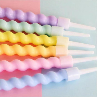 Rainbow candles - Pastelne rođendanske svećice 6 kom