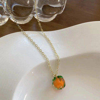 Pumpkin Necklace - Retro narandžasta ogrlica sa motivom bundeve