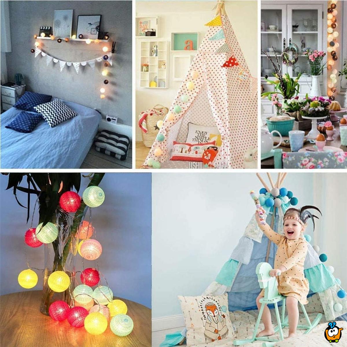 Mint Fairy lights - Svetleće mint i bele kugle za čaroban ambijent