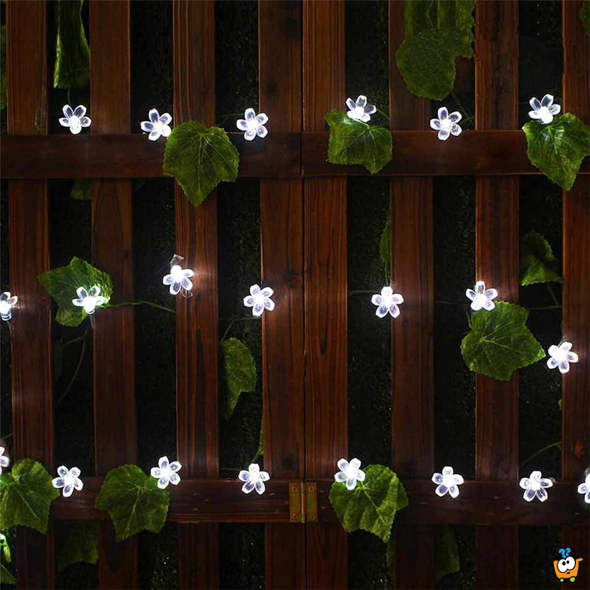 Floral solar lights – Cvetne LED lampice 6,5m