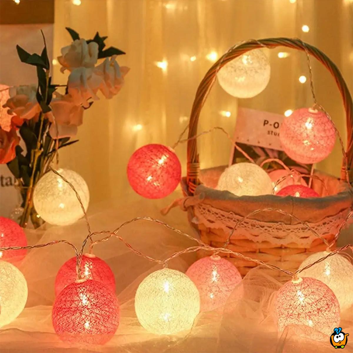 Pink Fairy lights – Svetleće roze i bele kugle za čaroban ambijent